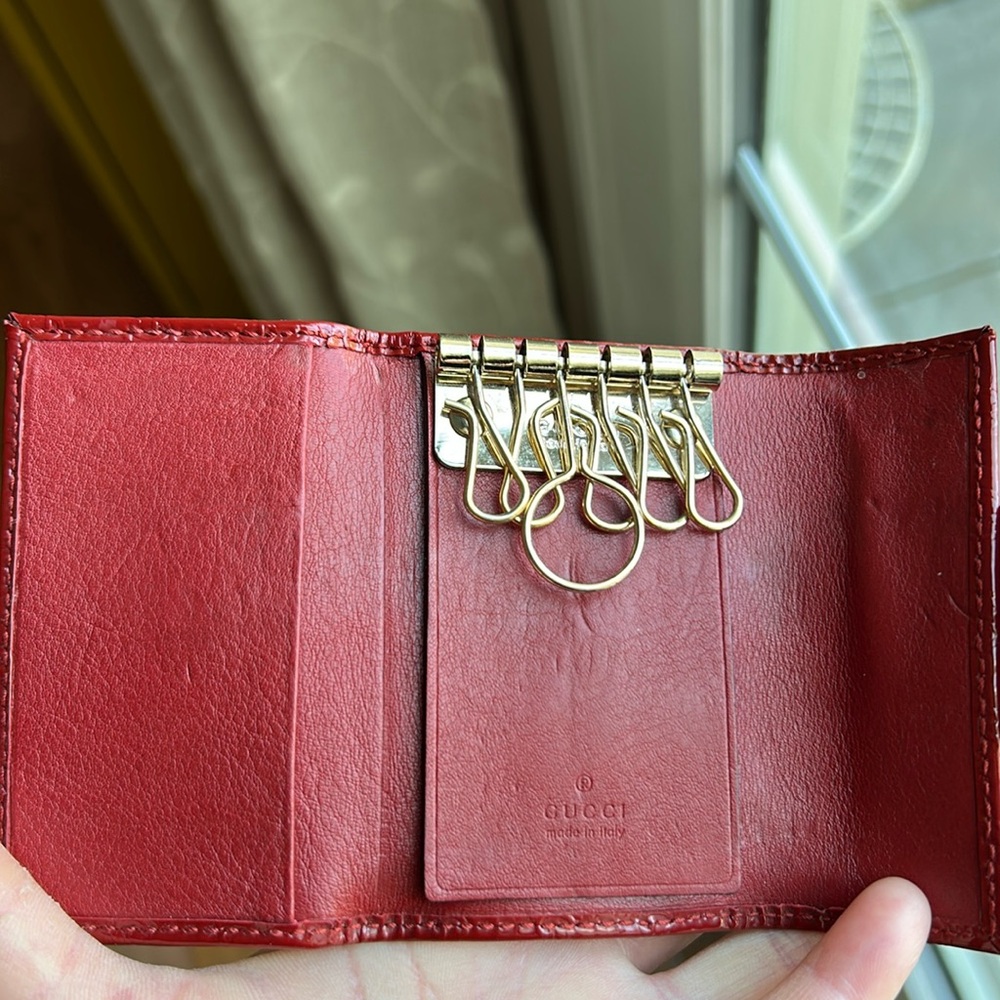 Gucci Patent Microguccissima Heart Key / card holder Case - Picture 5 of 10